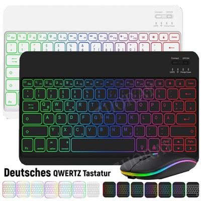 QWERTZ Beleuchtet Tastatur Maus für Huawei Honor Pad X9 X8 Pro MatePad 11 SE T10
