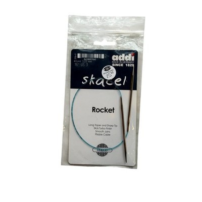 Addi Skacel Rocket Circular Knitting Needles US 3 3.25mm 16'' Blue Cord