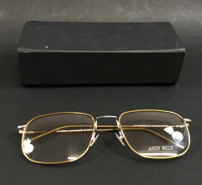 Andy Wolf Eyeglasses Frames 4718 INGOLF W. col.e Brown Gold Rectangle 55-22-145