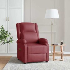Massage Chair Wine Red Faux Leather vidaXL