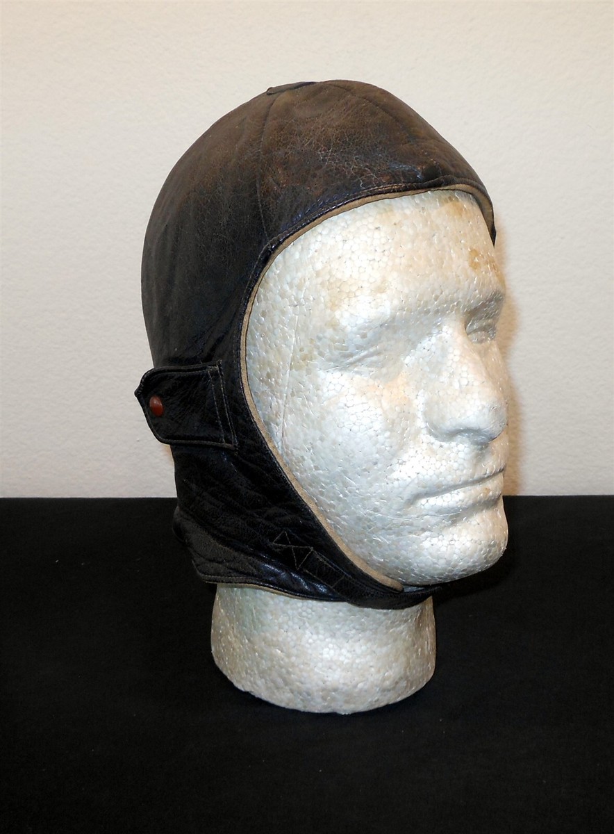 WW1 German Fliegertruppe Fliegerkopfhaube - PILOT LEATHER FLIGHT
