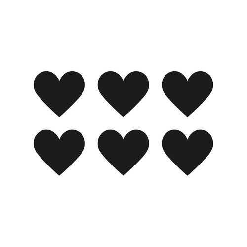 Heart Symbol Vinyl Decals Phone set of 6 Heart sign Stickers Sheet of 6 - Picture 6 of 12