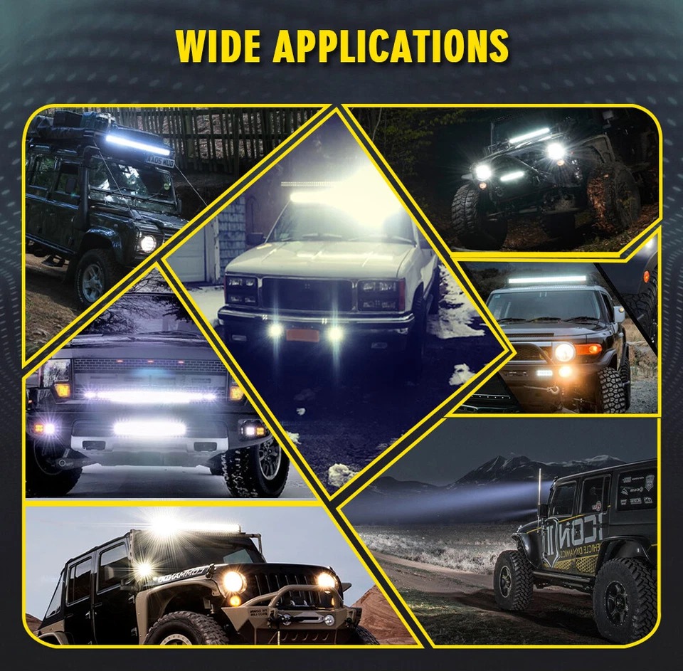 Barra de luz LED curva de 50" superior techo Ford Ranger 93-11 + kit de cables de montaje 52"" Foto 3 de 4