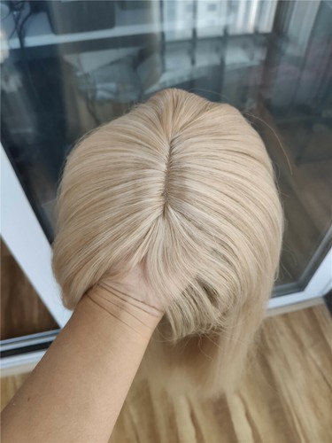UK 24inch Cosplay wig with bangs Full Head Heat resistant hair Ash Blonde Women - Picture 2 of 5
