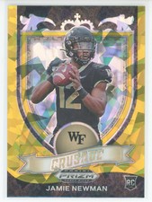 2021 Panini Prizm Draft Picks Gold Ice Crusade #174 Jamie Newman (Wake Forest)