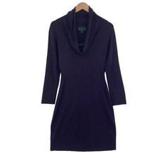 Connected Sweater Dress Womens Medium Purple Knit Long Sleeve Cowl Neck Pullover