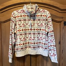 Natural Reflections Women's 1/2 Zip Pullover Long Sleeve Fleece Fair Isle XL NEW