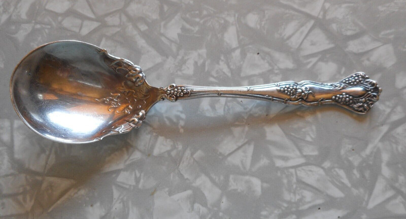 1847 Rogers Vintage • Silverplate Grape Pattern  Sugar Spoon