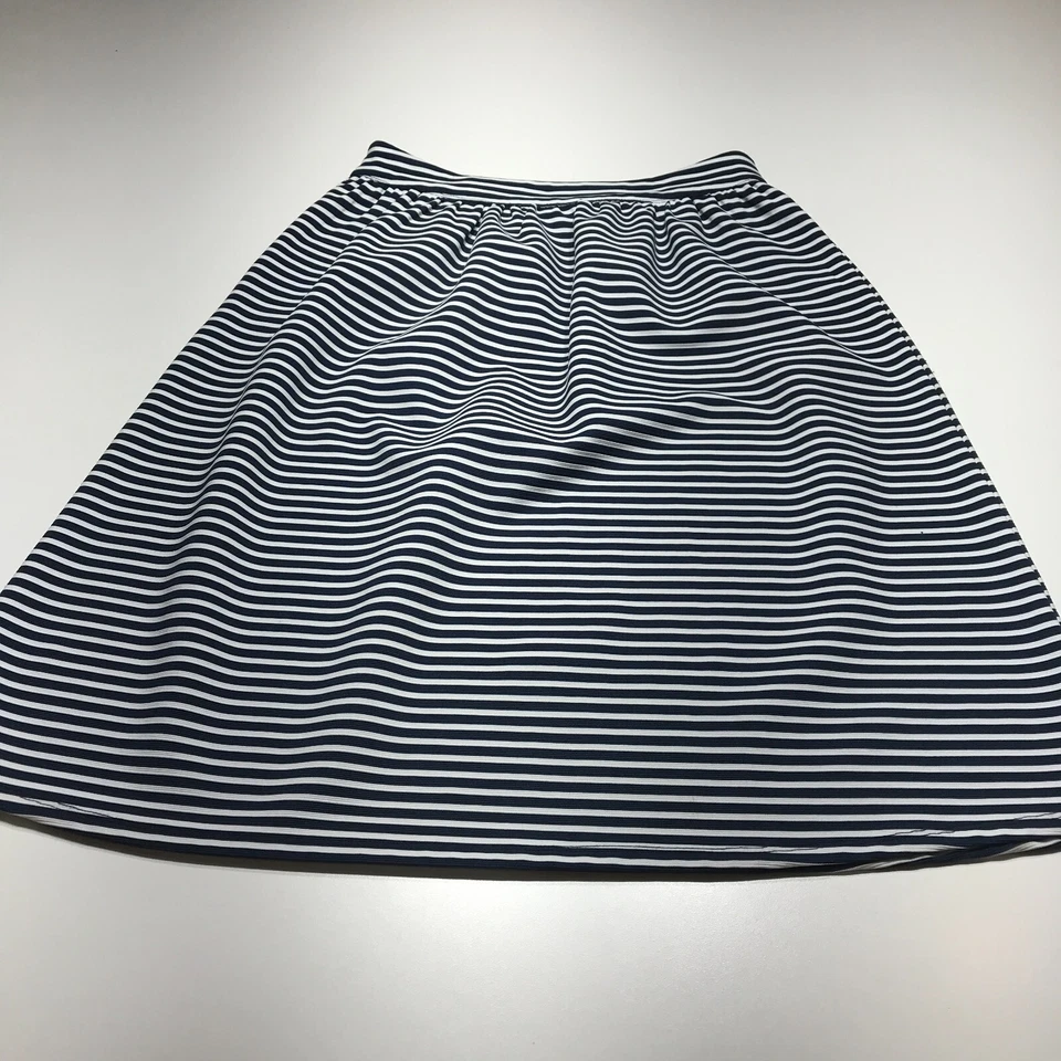 Falda Downeast Mujer Pequeña Azul Blanco Rayas Reunida Campesina Línea A Elastizada Foto 2 de 4