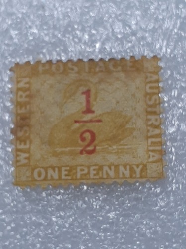 1884 Western Australia ½d Red Overprint on 1d Swan Thin Bar variety MH SG 89a