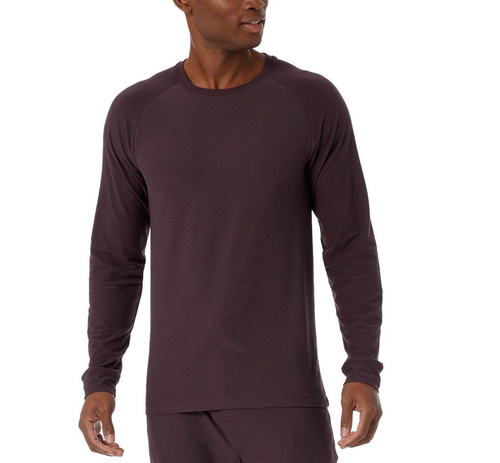 32 Grad Hitze Herren Wärmespeicher Rundhalsausschnitt Schlafshirt, Heather Rich Plum, L - Bild 1 von 2