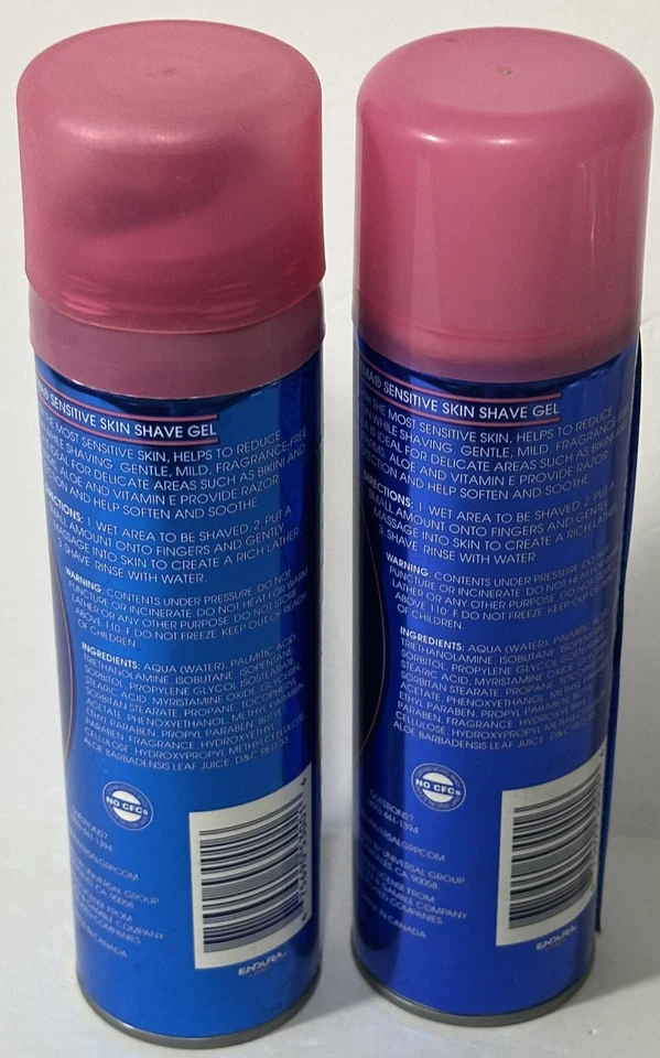Gel de afeitado Noxzema piel sensible sin fragancia lote de 2 difíciles de encontrar descontinuado Foto 2 de 2