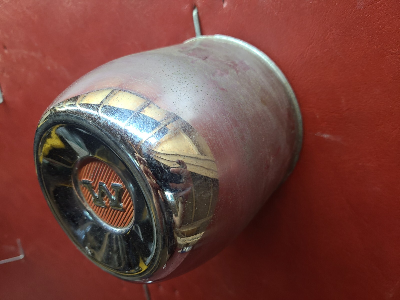 Western Wheel Center Cap Metal 5" Across 4 3/4" Tall Hubcap Chrome W