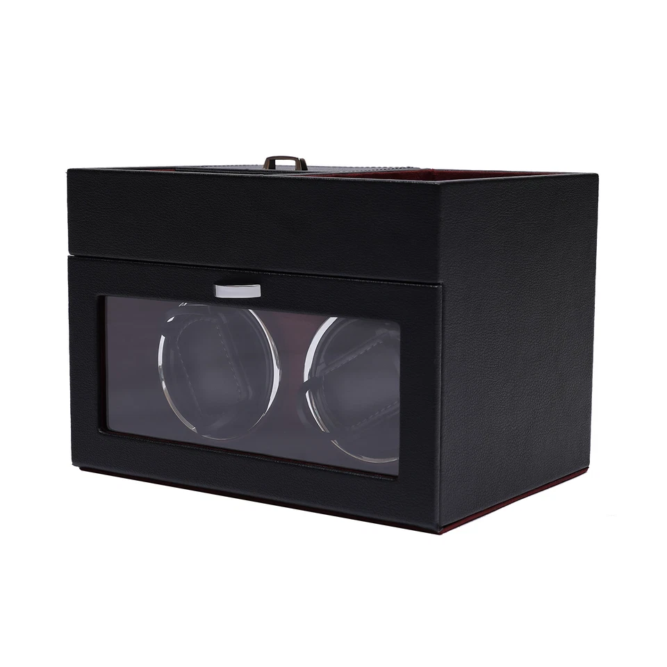 Caixa de exibição de armazenamento de relógio LED rotação automática caixa enroladora para relógios 2/4+6 - Imagem 3 de 4