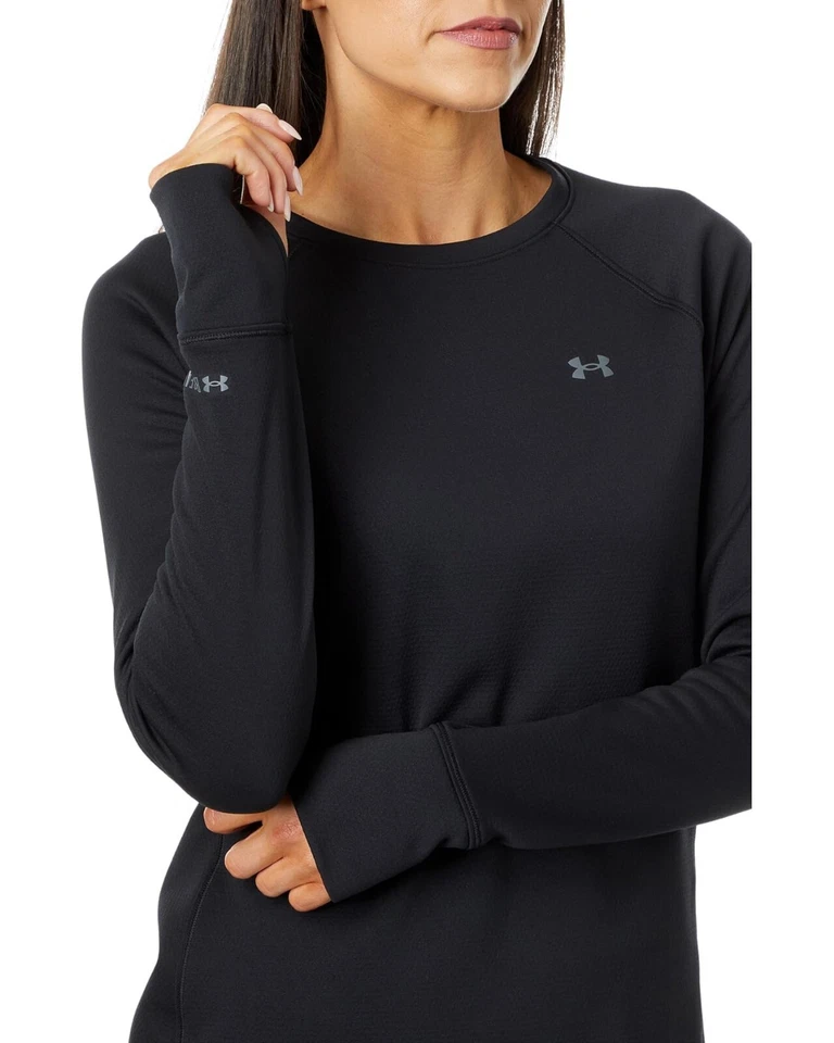 Under Armour L79008 Women's Black Packaged Base 4.0 Crew Neck Top Size M - Image 2 of 4