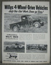 1951 Willys Jeep Ideal For Farm & Ranch Use - 4 Wheel Drive Is Ideal - Ad Print