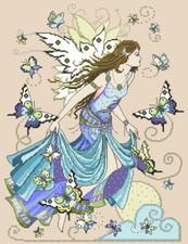 SCHEMA PUNTO CROCE FATA FARFALLA DAWN FAIRY CROSS STITCH FANTASY DMC SU DVD USB
