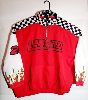 HELIUM MOTO WEAR Checkered Flag Red Top ZIP-UP JACKET Size 3X polyester