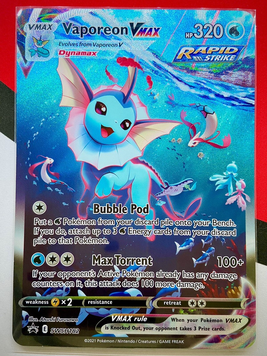 JUMBO Oversized Vaporeon VMAX Card Alt Art SWSH182 Pokémon
