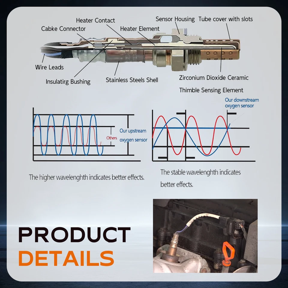 全新 2 个上游 + 下游氧气传感器 适用于 2016 - 2020 年讴歌 ILX 234-9131 美国 — 第 3/4 张图片