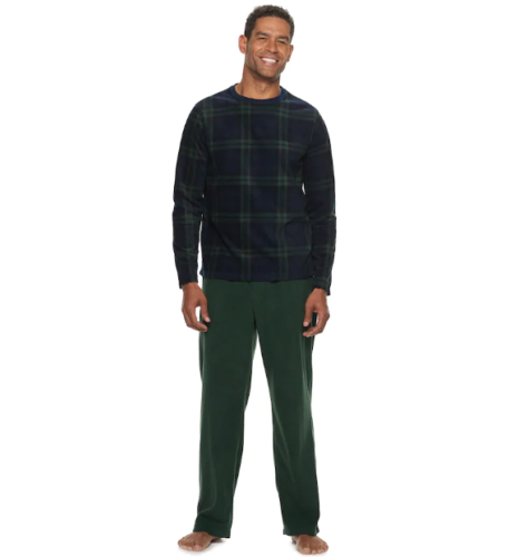 Men's Croft & Barrow Crewneck Tee & Lounge Pants Set Blackwatch Size:S  (po) - Picture 1 of 1