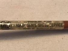 MATHISEN’S SHELL GAS SERVICE Vintage Advertising Mechanical Pencil