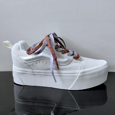Vans Women Knu Stack/Platform Suede Sneaker in Amazing Laces Multi/Marshmallow