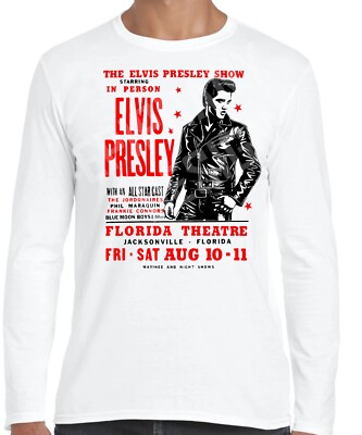 Elvis Presley Herren Langarm T-Shirt einzigartiges Design von Charlie Tokyo Konzert