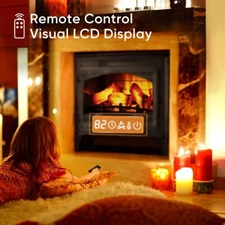 HEAO Electric Fireplace 3D Infrared Fireplace Stove 24