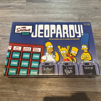 New Jeopardy Simpsons Edition Board Game Animated TV Show 100% Complete