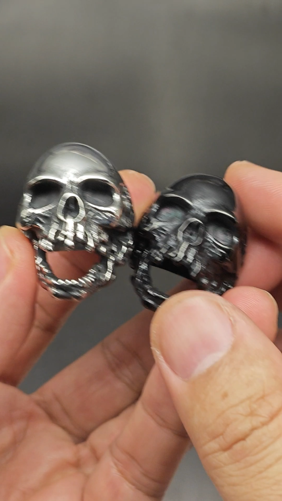 MENDEL Stainless Steel Gothic Skull Ring For Men - Biker Style, Sizes 7-14, Silver Tone, Punk Motorcycle Theme