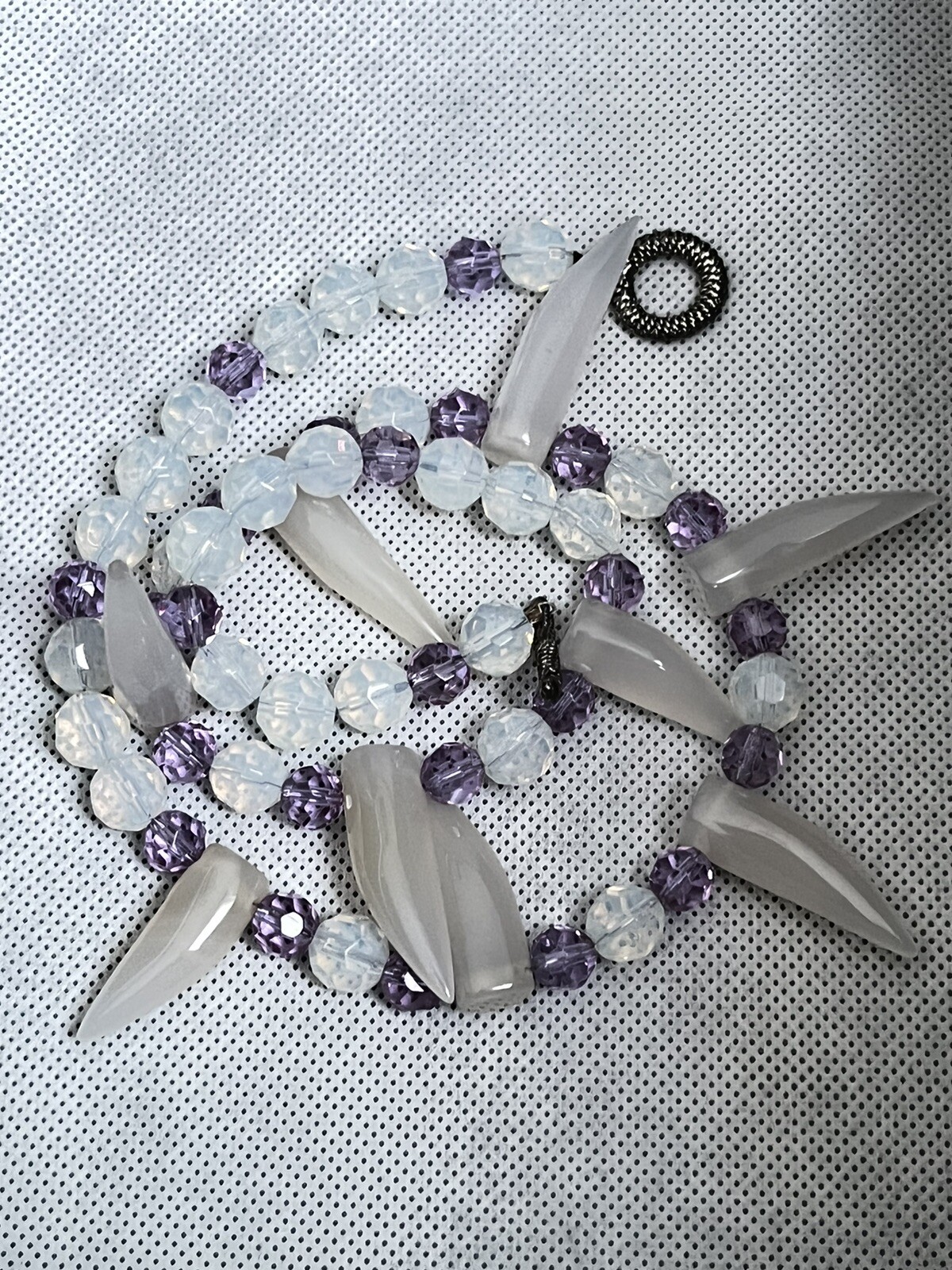 Faceted CRYSTAL Bead Quartz Statement Necklace 21… - image 12