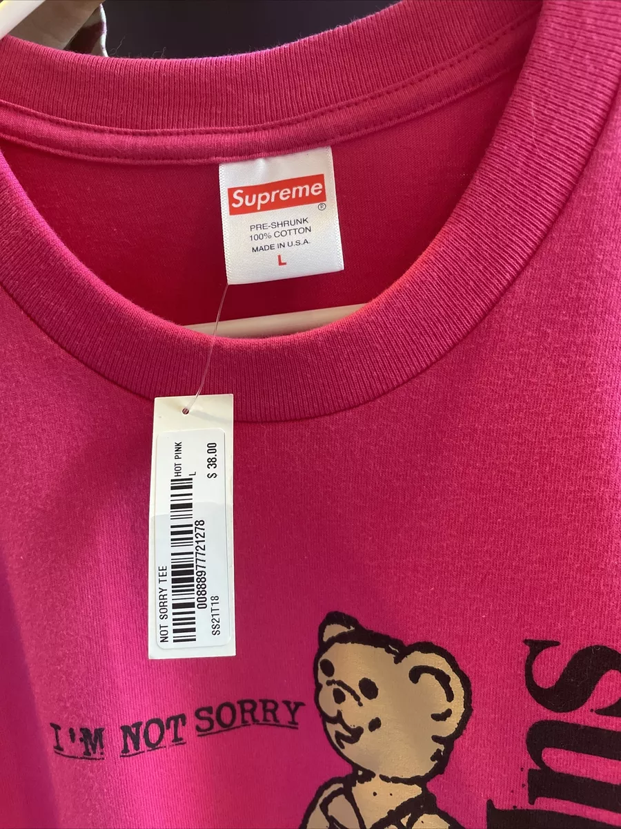 Supreme Not Sorry Strap-on Bear T-SHIRT Hot Pink SS21 LARGE