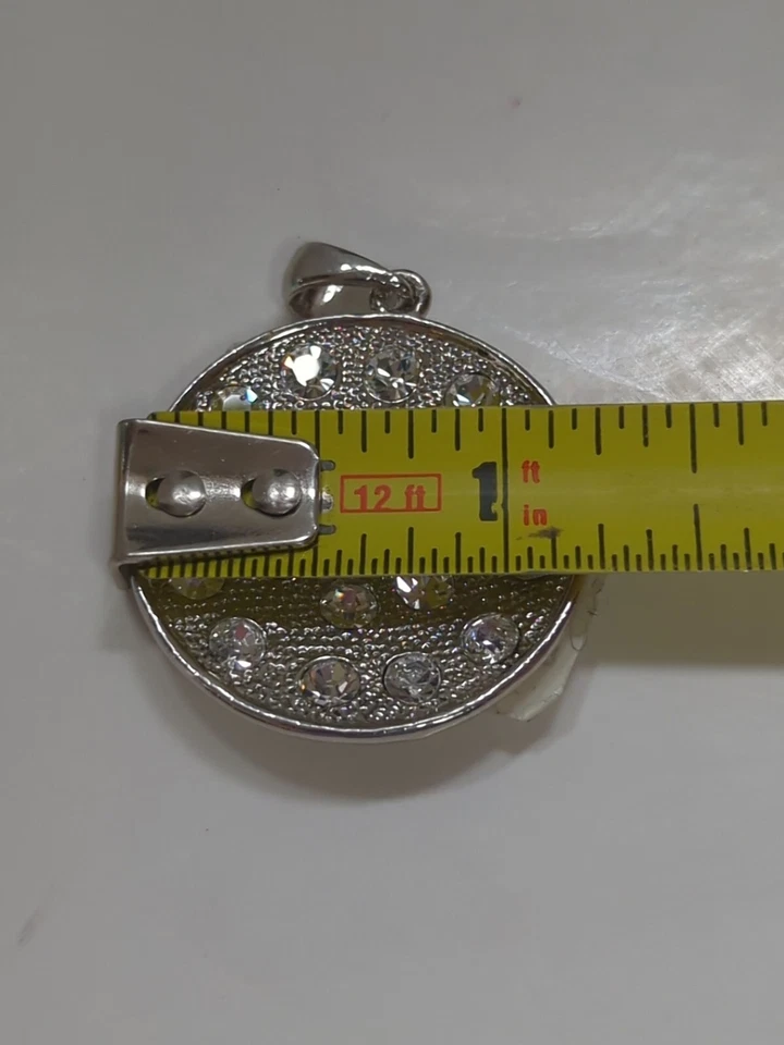 Colgante Vintage Cookie Lee Cristal Genuino Tono Plata Foto 3 de 3