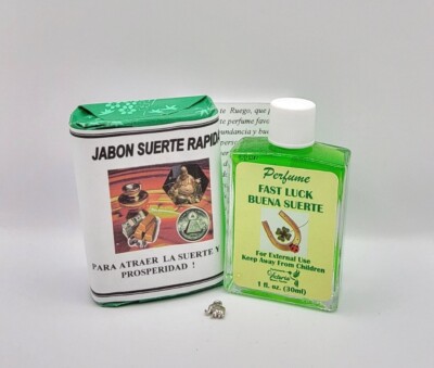 SUERTE RAPIDA/JABON Y PERFUME CON FEROMONAS ATRAE DINERO ORACION Y AMULETO INCLU