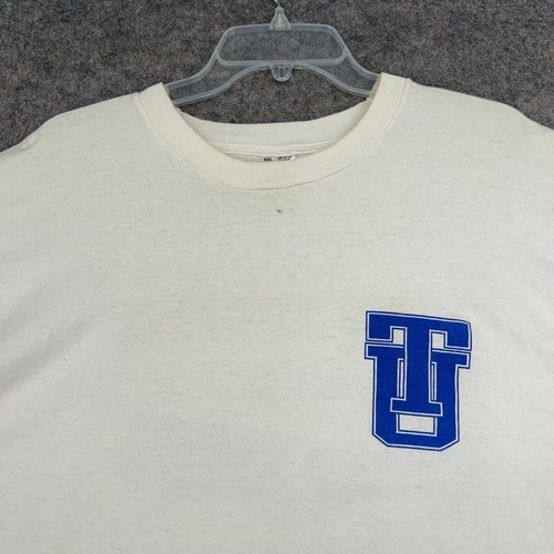 Vintage Tulsa Golden Hurricane Shirt Mens XXL White Single Stitch 1992 College - Picture 2 of 12