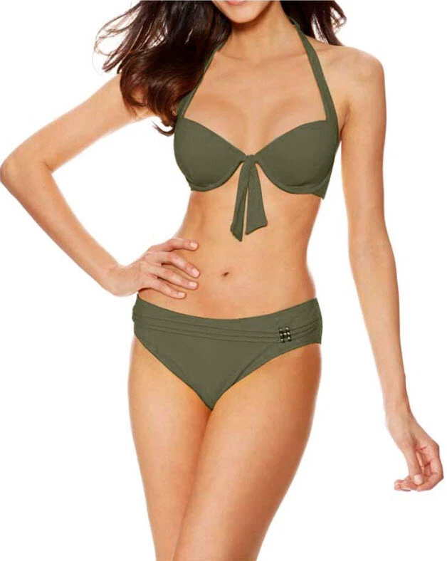 NEU FUNKTIONS BIKINI BÜGEL NECKHOLDER ZIERGÜRTEL 34 C / 38 BORABORA oliv *064354 - Bild 4 von 4