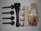 Black Ebony Cello Parts 4/4 with Fine Tuners Bridge Cello String Gut In 4/4