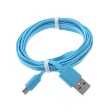 MicroUSB 3ft USB Cable Charger Cord Power Wire Sync Flat Blue for SmartPhones