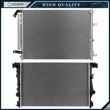 Aluminum Radiator & AC Condenser Cooling Kit For 2014-2017 2018 Jeep Cherokee