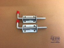 2 X Spring Bolt Z/P 10mm X 145mm For Trailer Horsebox Lorry Shed Gate Tailgate