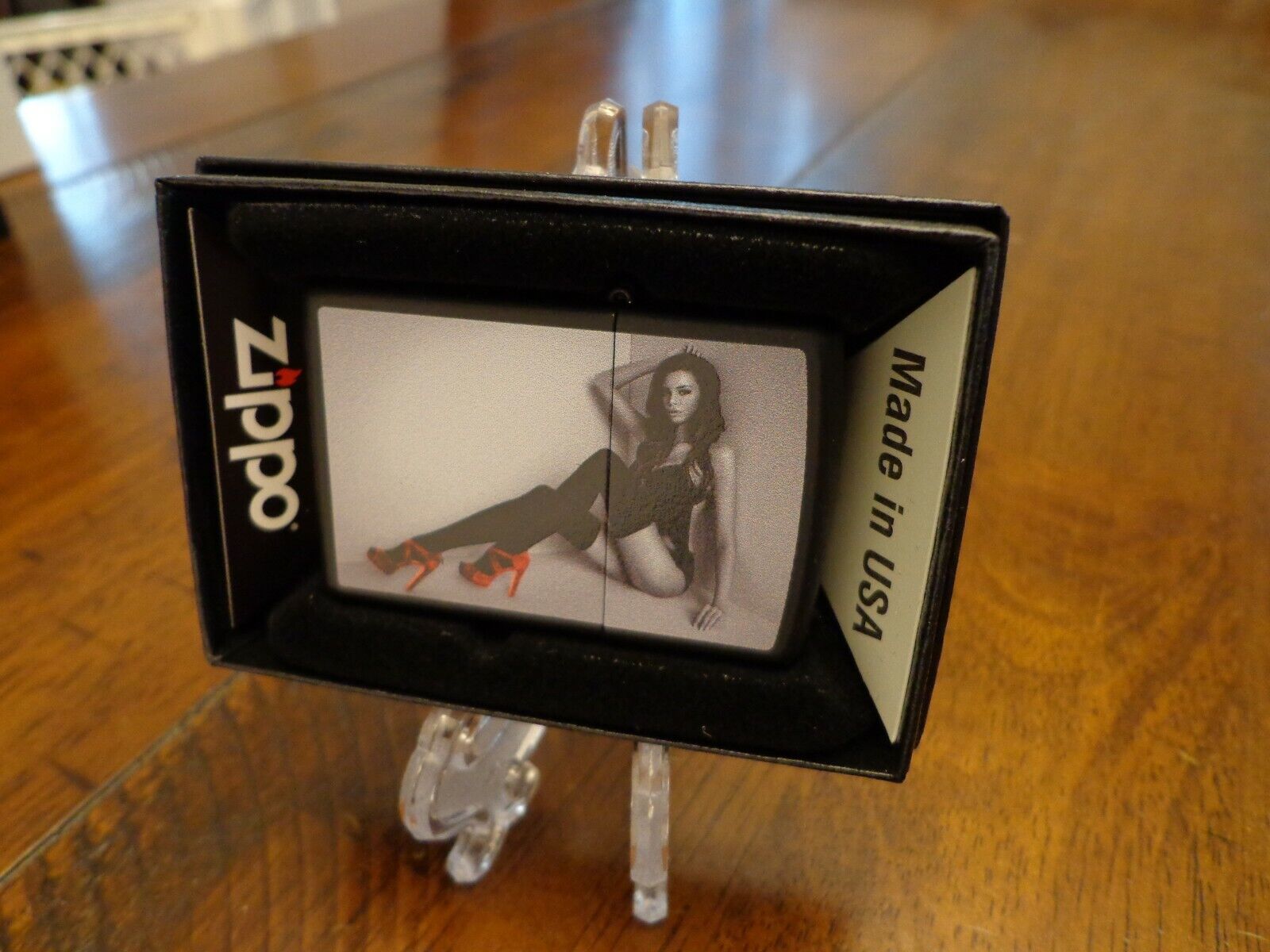 RED SHOE GIRL PINUP ZIPPO LIGHTER MINT IN BOX. Available Now for 29.95