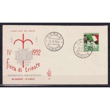 TRIESTE ZONA A 1952 FIERA DI TRIESTE USATO SU BUSTA FDC VENEZIA