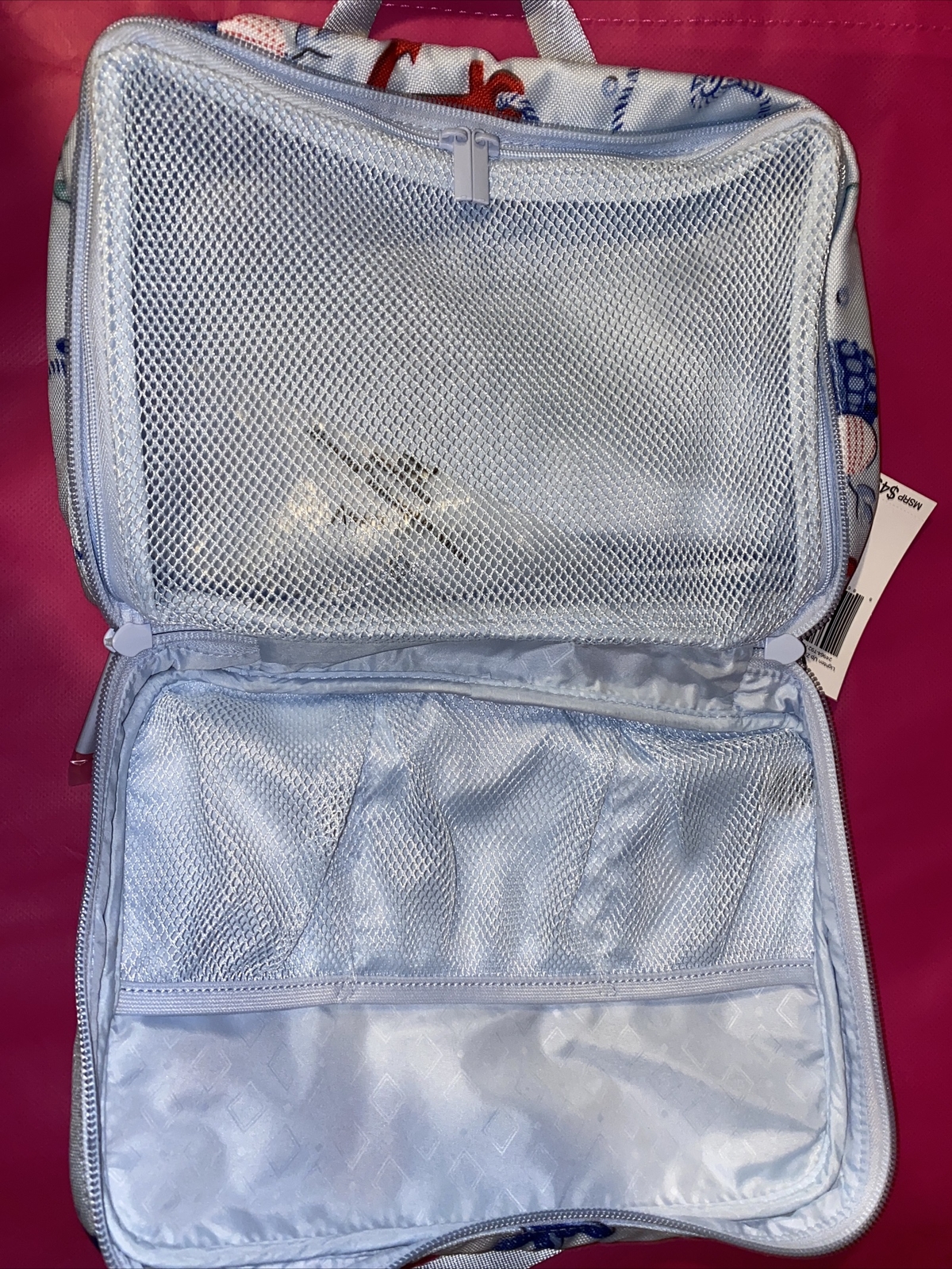 NEW NWT Vera Bradley Lighten Up Zip Around Cosmetic Bag Anchors Aweigh