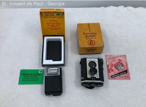 Vintage Kodak Brownie Reflex Synchro Kodak Ektron Electronic Flash Unit Model A