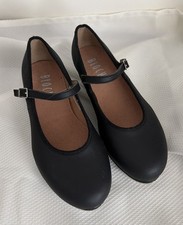 Bloch Girls Size 1 Techno Tap Shoes Black Leather Mary Jane strap Excellent B40