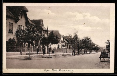 Eger, Deak Ferencz ucca, Ansichtskarte 