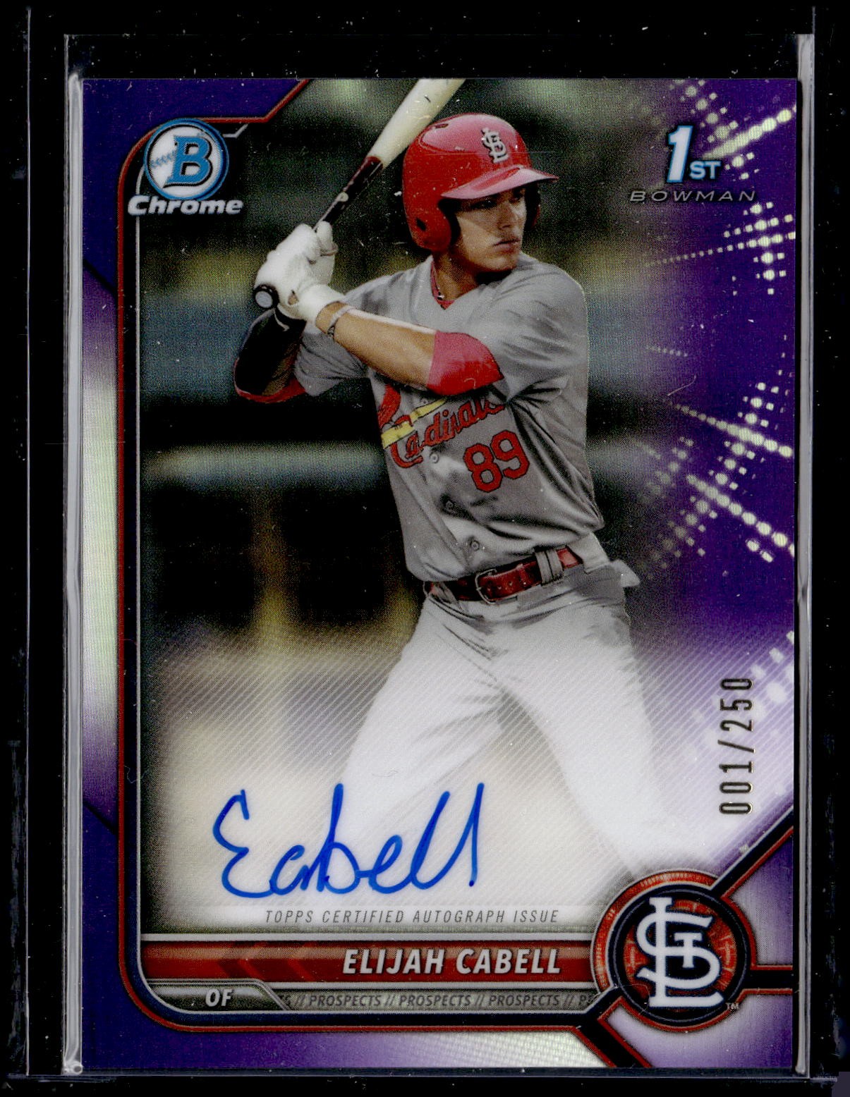 2022 Bowman #CPA-EC Elijah Cabell Chrome Prospects Autographs Purple #1/250
