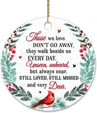 HYTURTLE Memorial Cardinal Ornaments Gifts for Loss of 2 