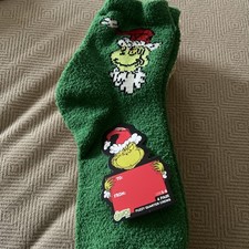 Women Ladies The Grinch Socks Lot Of 4 Pairs Sock Size 9-11 Shoe Size 5-8 New
